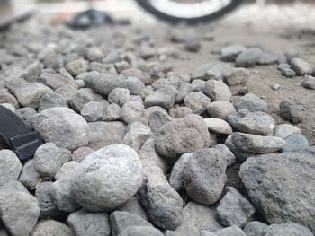 High angle view of stones