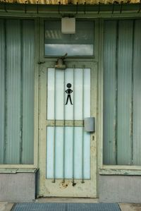 Closed door of building