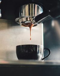 Close-up of coffee on table