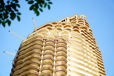 Low angle view of building against clear sky