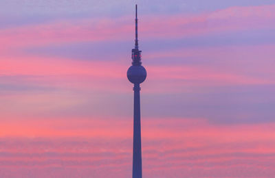 Low angle view of street light against sky during sunset