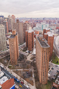 High angle view of cityscape against sky