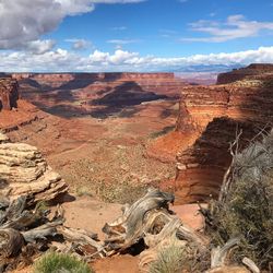 Scenic view of landscape against cloudy sky