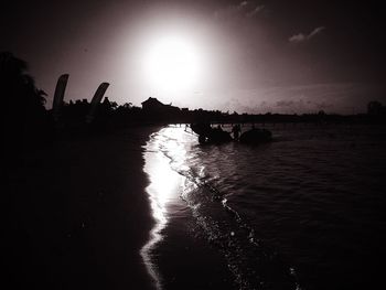 Scenic view of sunset over river