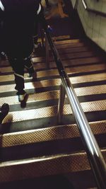 Low section of man on steps