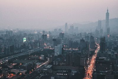 High angle view of cityscape
