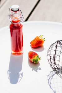 Close-up of a strawberries on table