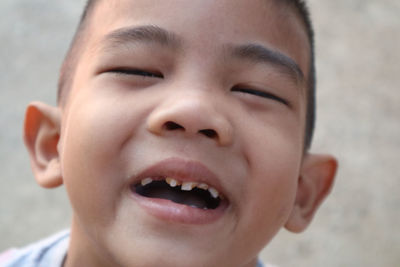 Close-up portrait of cute boy