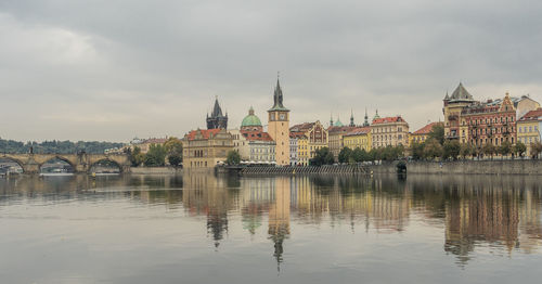 Reflection of buildings in water