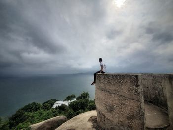 Low angle view of lighthouse against sky