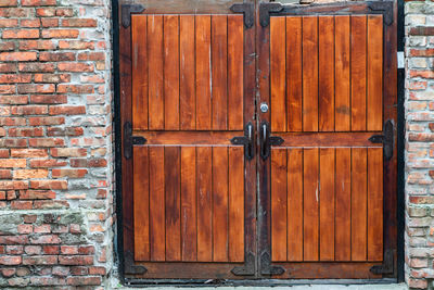 Closed wooden door