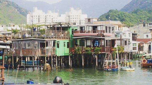 View of boats in water