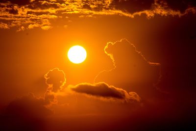 Low angle view of sky during sunset