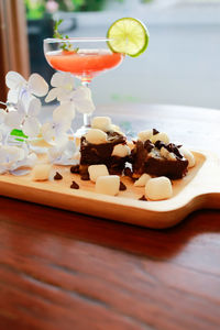 Close-up of cake on table