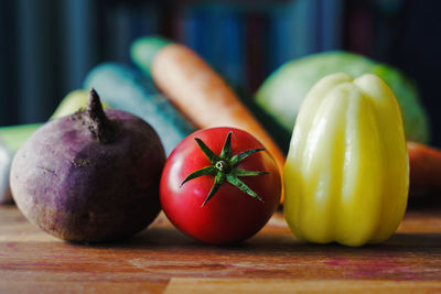 Close-up of fruits on table