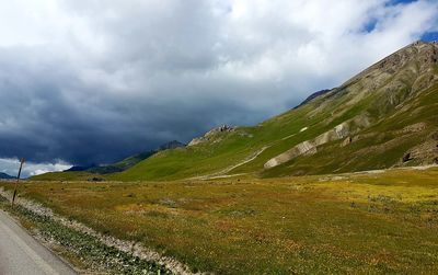 Scenic view of mountains against sky