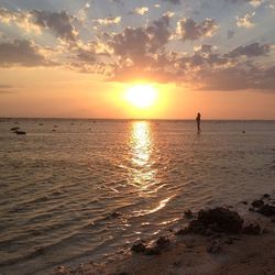 Scenic view of sea at sunset