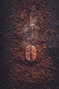 High angle view of coffee beans on table