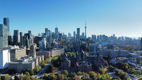 Aerial view of buildings in city