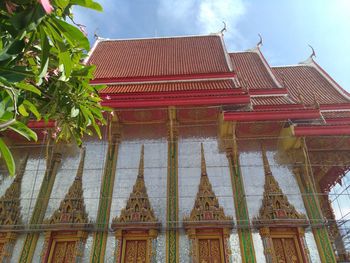 Low angle view of temple against sky