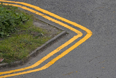 High angle view of road