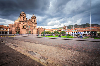 View of temple against cloudy sky