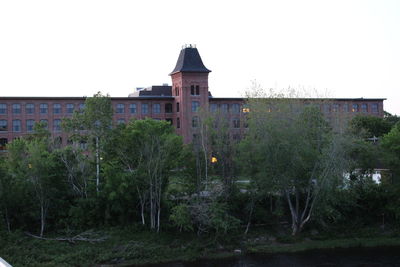 Buildings against clear sky