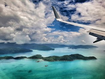 Aerial view of sea against sky