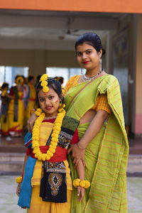 Portrait of indian mother and daughter