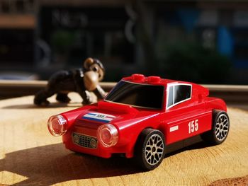 Side view of a toy car