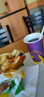 Close-up of breakfast on table