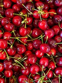 Full frame shot of red cherries