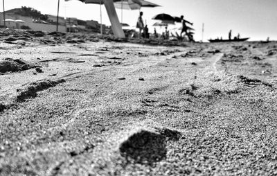 Surface level of sand on beach
