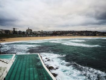 View of sea against cloudy sky