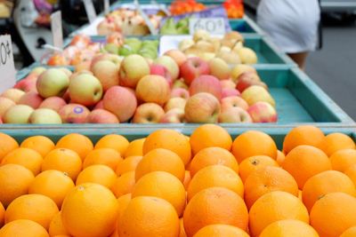 Close-up of fruits for sale at market stall