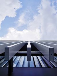 Low angle view of modern building against sky