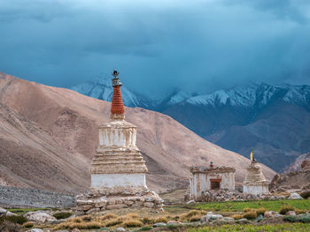 View of a building with mountain in background