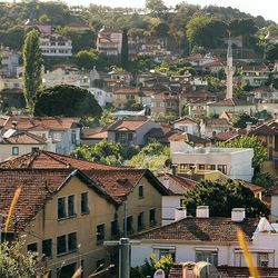 High angle shot of townscape