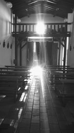 Sunlight streaming through window in building