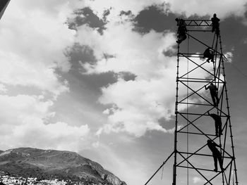 Low angle view of bridge against sky