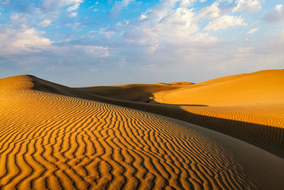 Sand dunes in desert