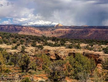 Scenic view of mountains against sky