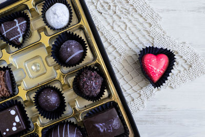 Box of chocolates, top view