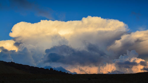 Low angle view of cloudy sky over land