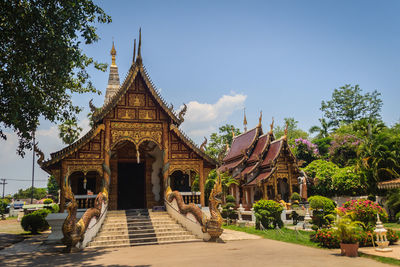 View of temple building against sky
