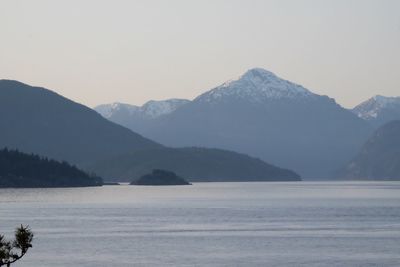 Scenic view of mountains against clear sky