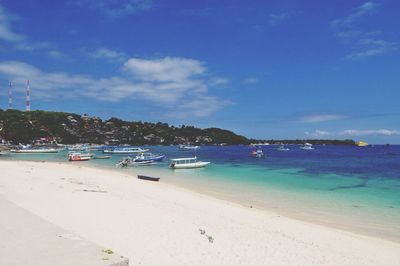 View of boats in sea