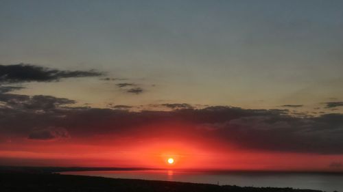 Scenic view of dramatic sky during sunset