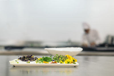 View of meal served on table in restaurant