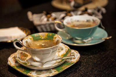 Coffee cup on table